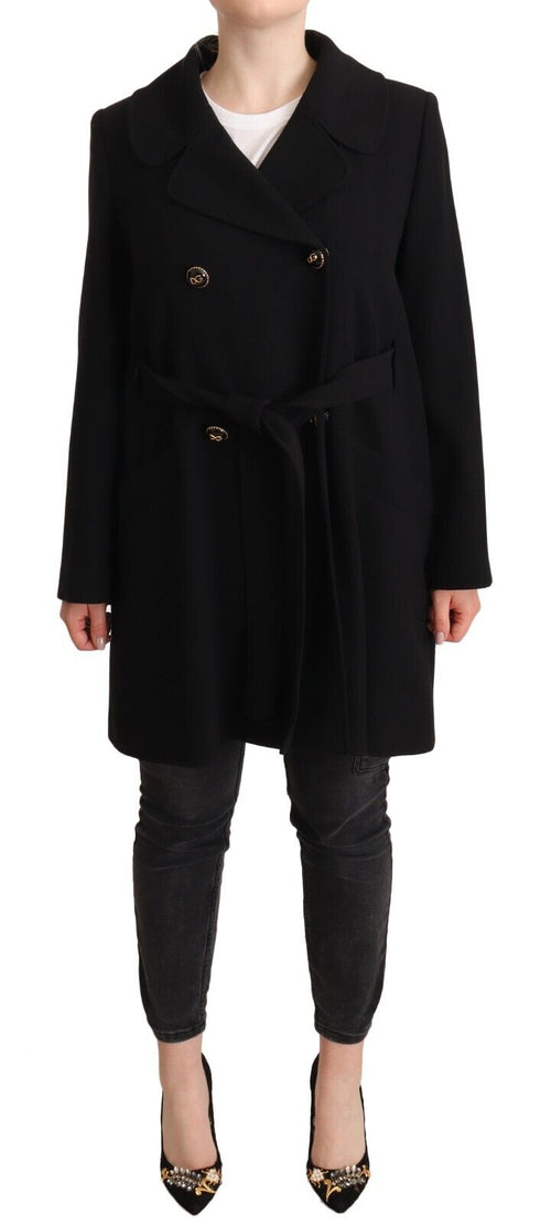 Dolce & Gabbana Black Double Breasted Long Sleeves Coat Jacket
